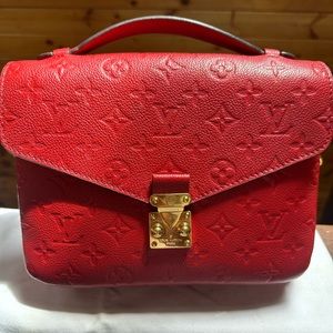 Authentic Louis Vuitton Pochette Métis Red Empreinte